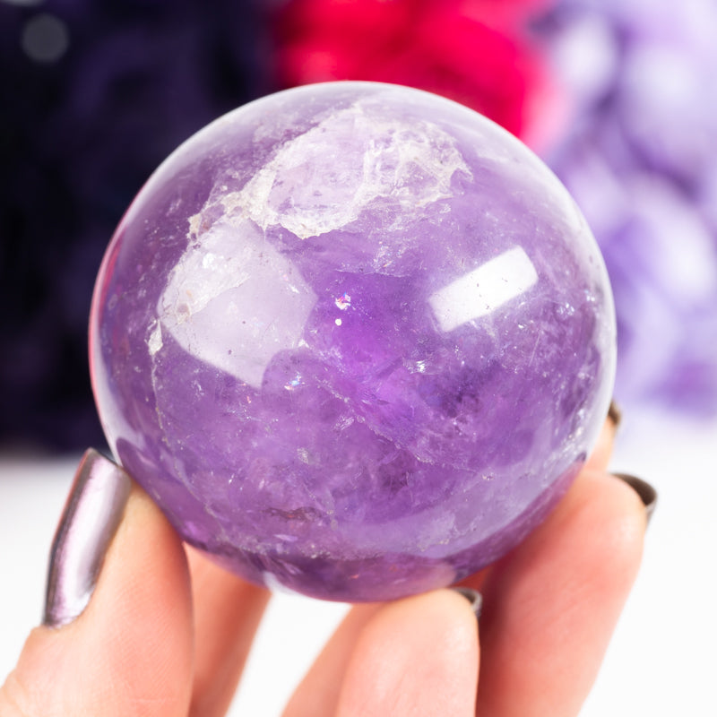 Amethyst Sphere Crystal Carvings Aquarius