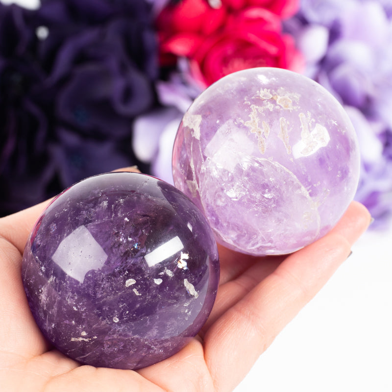 Amethyst Sphere Crystal Carvings Aquarius