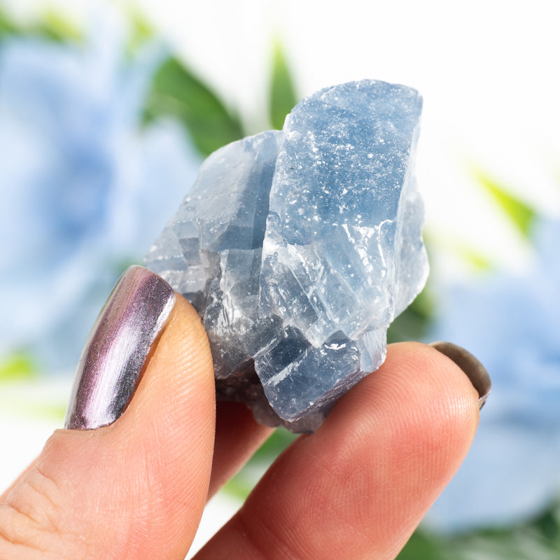 Raw Blue Calcite Crystal Chunk Aquarius Sign