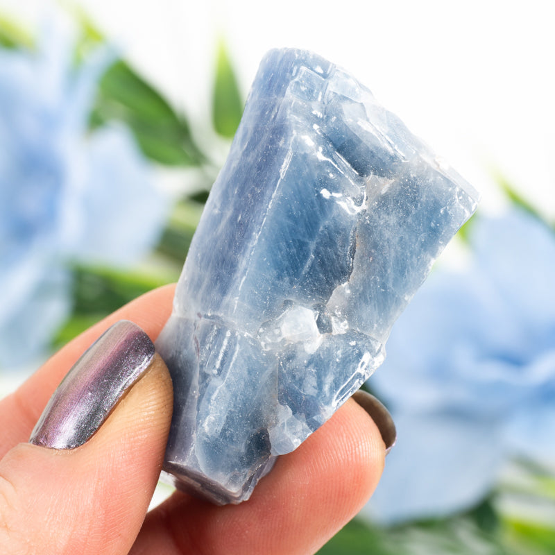 Raw Blue Calcite Crystal Chunk Aquarius Sign
