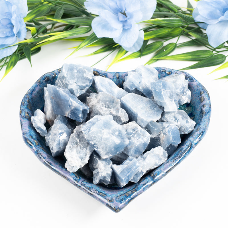 Raw Blue Calcite Crystal Chunk Aquarius Sign