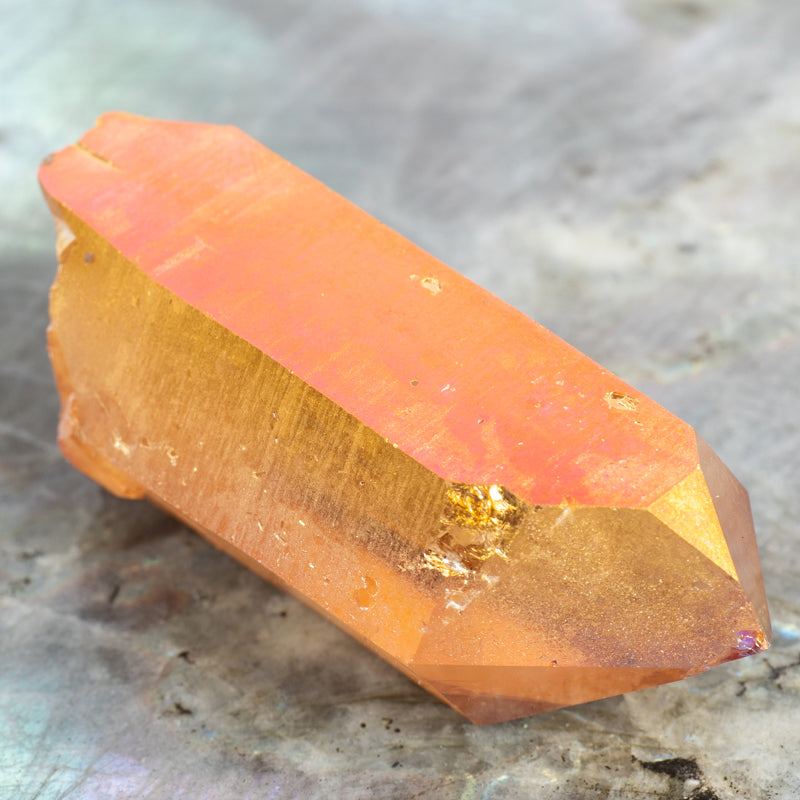 Sunset Aura Quartz Point Crystal Cluster Crystal Magic