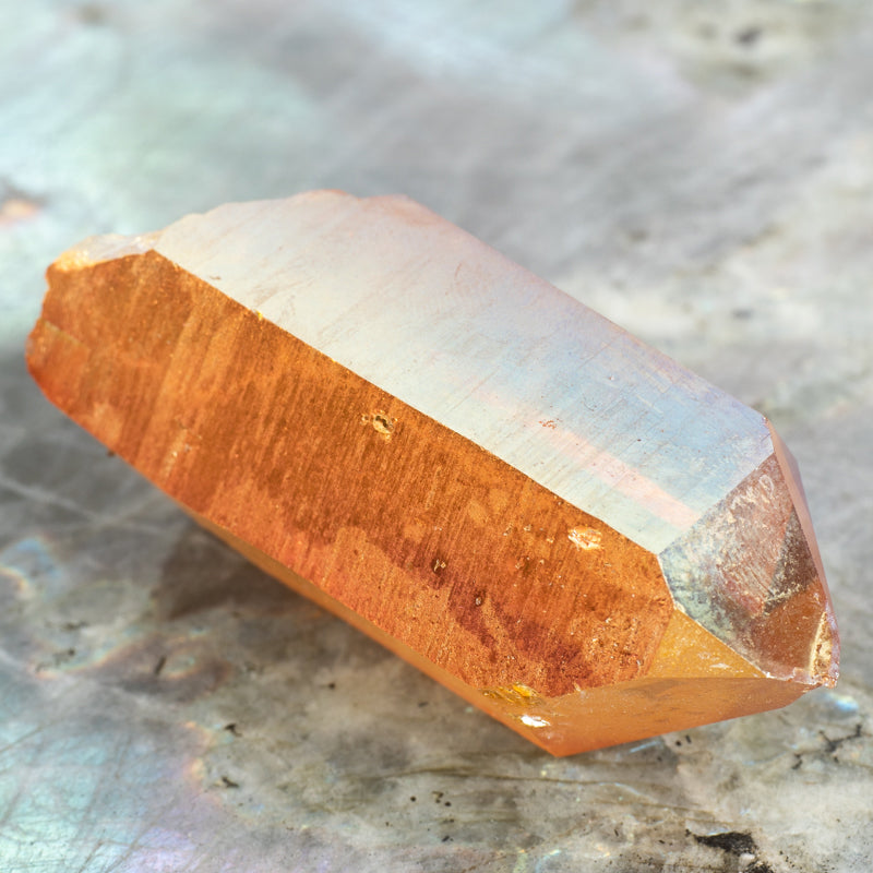 Sunset Aura Quartz Point Crystal Cluster Crystal Magic