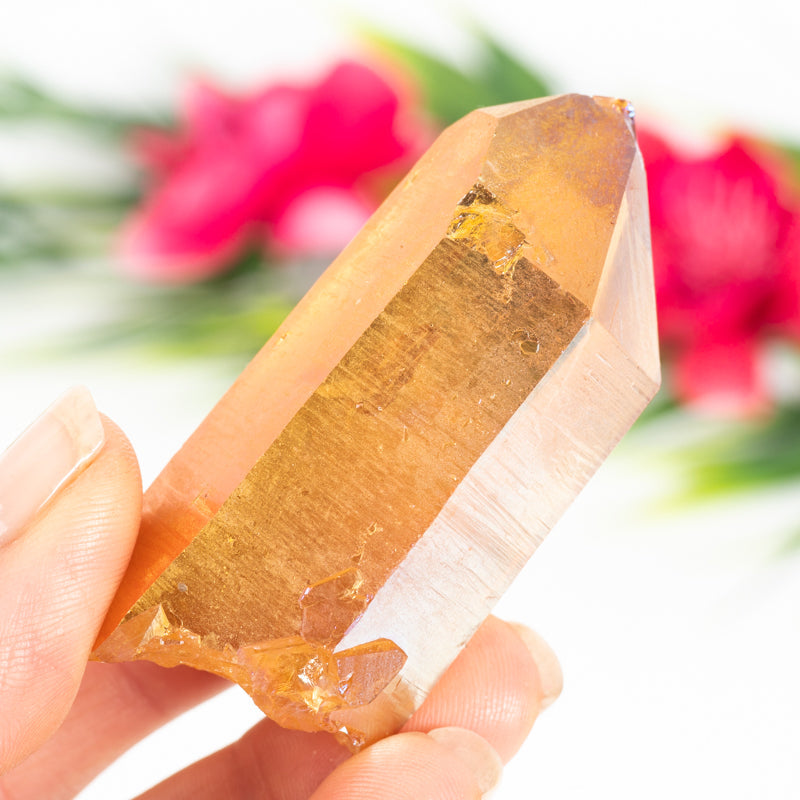 Sunset Aura Quartz Point Crystal Cluster Crystal Magic