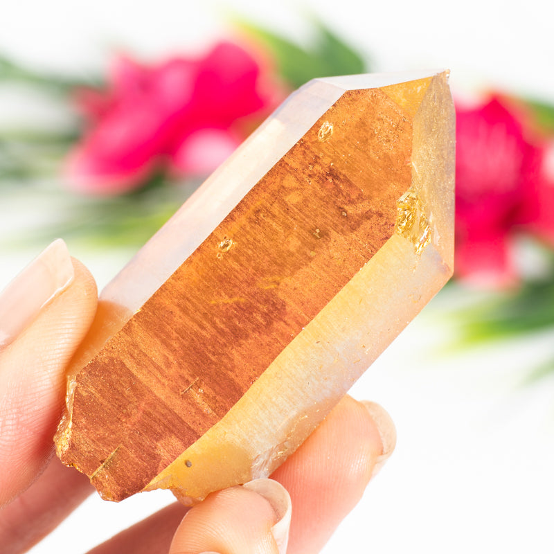 Sunset Aura Quartz Point Crystal Cluster Crystal Magic