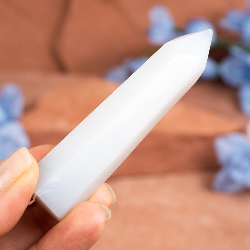 Blue Chalcedony Point Crystal Point Cancer Sign