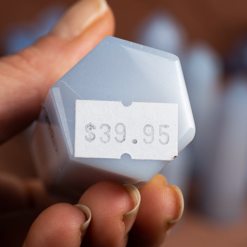 Blue Chalcedony Point Crystal Point Cancer Sign