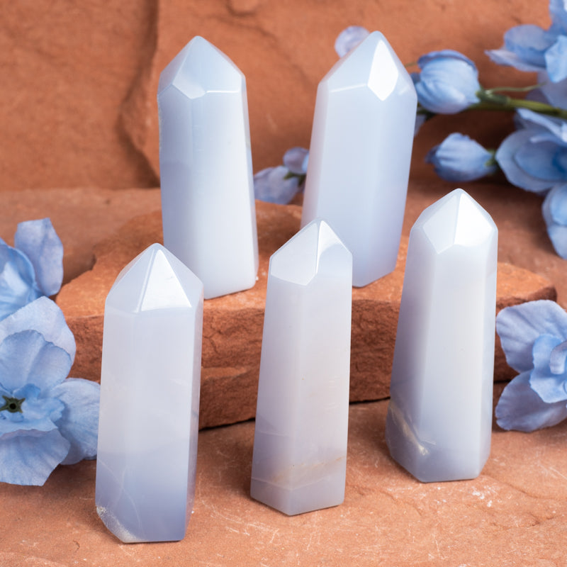 Blue Chalcedony Point Crystal Point Cancer Sign