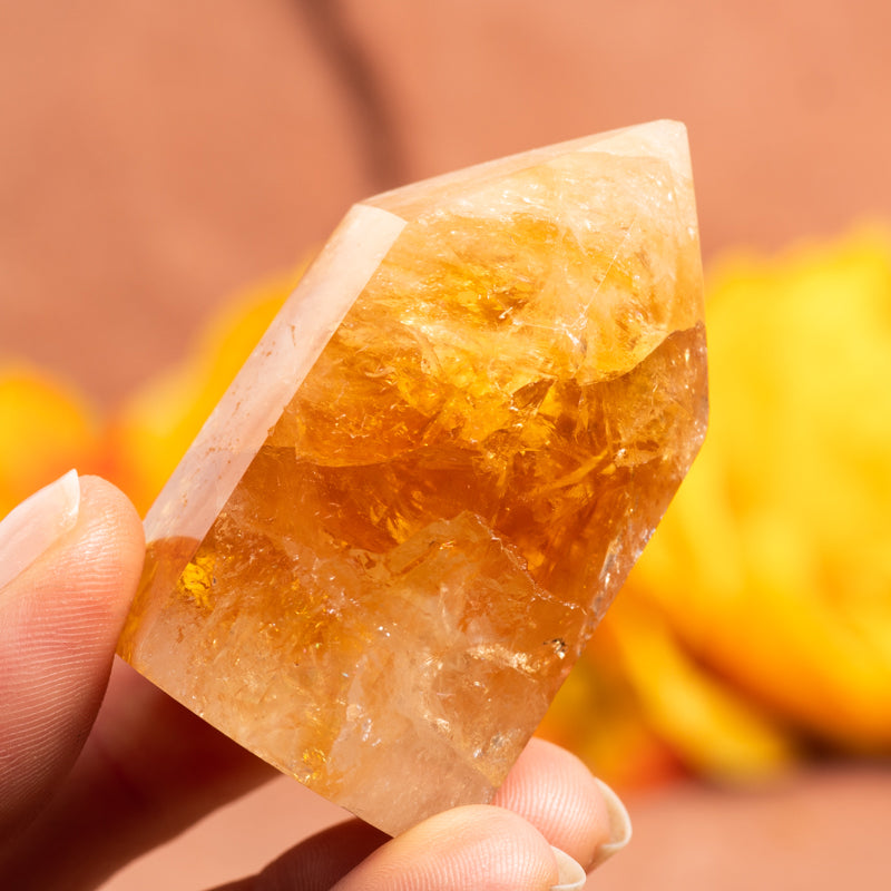 Heat Treated Citrine Natural Point Crystal Point Crystal Magic Large 