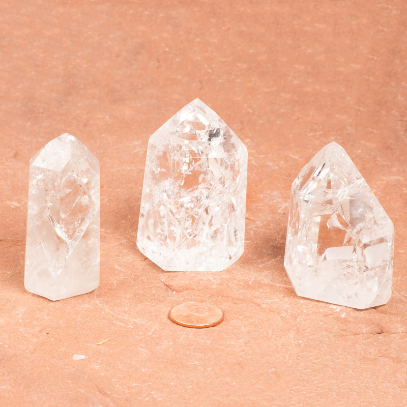 Crackle Quartz Hand-Carved Point Crystal Point Crystal Magic Large