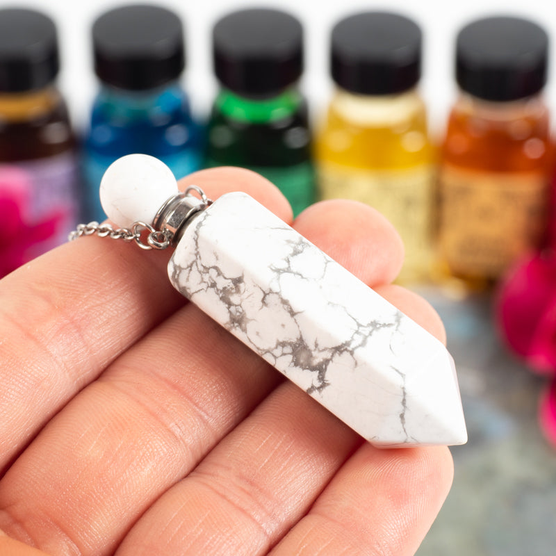 Howlite Essential Oil Holder Necklace Jewelry: Necklace Paul Jensen