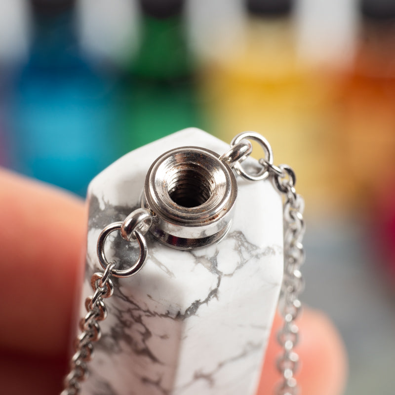 Howlite Essential Oil Holder Necklace Jewelry: Necklace Paul Jensen