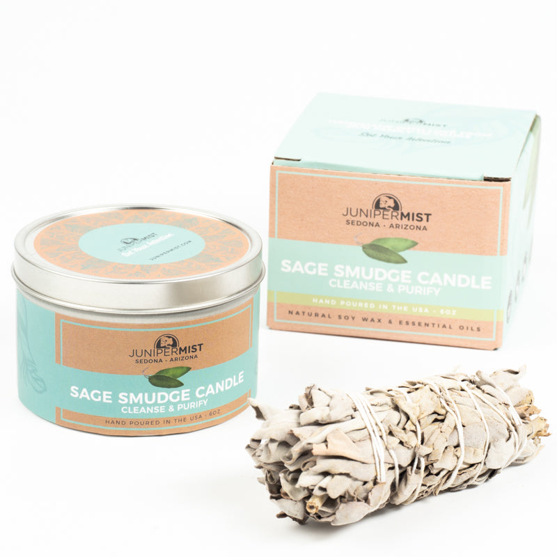 Juniper Mist Sage Smudge Candle Incense: Aromatherapy JuniperMist