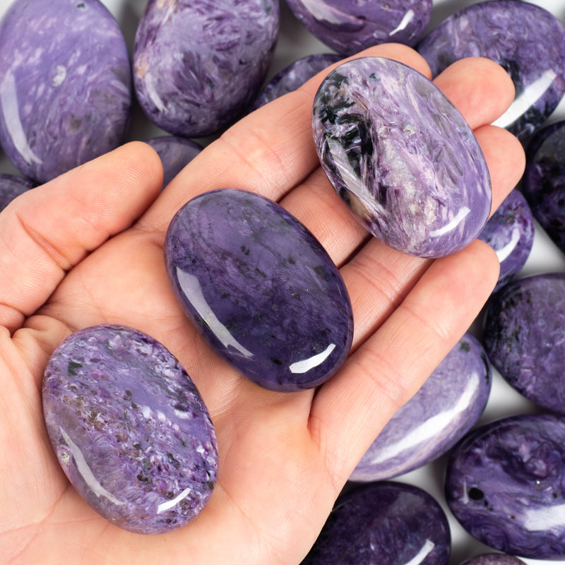 Charoite Palm Stone Crystal Palm Stones Crystal Magic AAA-Grade