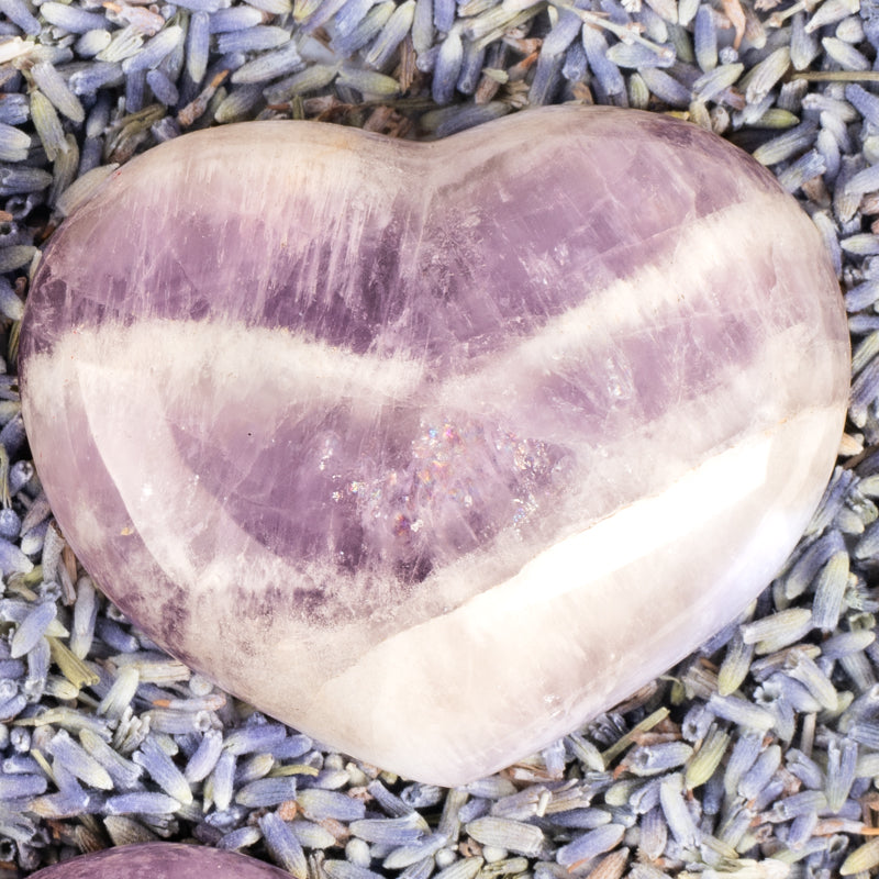 Amethyst Chevron Heart Crystal Heart Aquarius