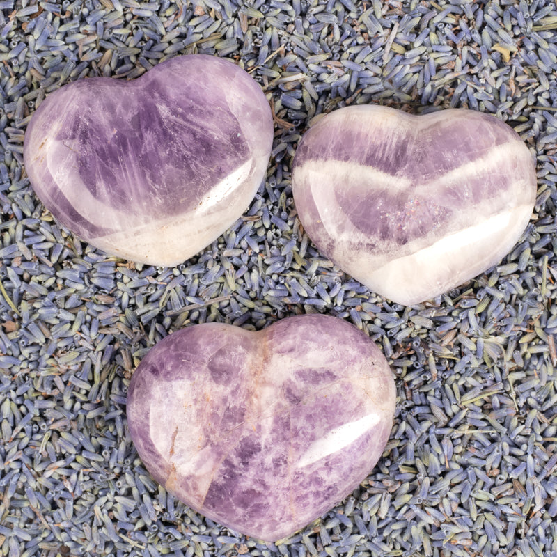 Amethyst Chevron Heart Crystal Heart Aquarius