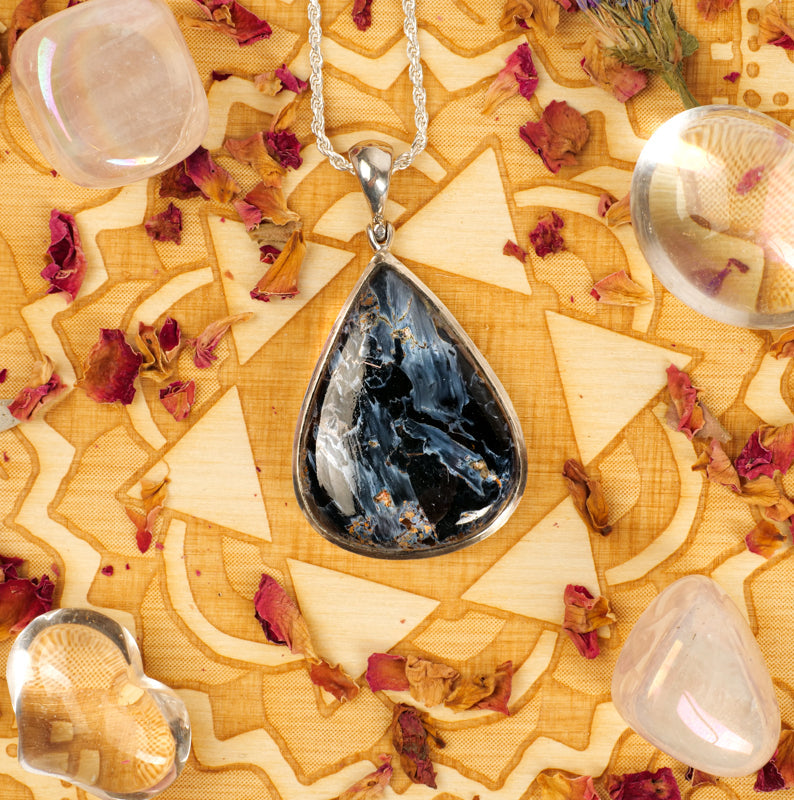 Pietersite Teardrop Pendant Jewelry: Pendant Starborn Creations 