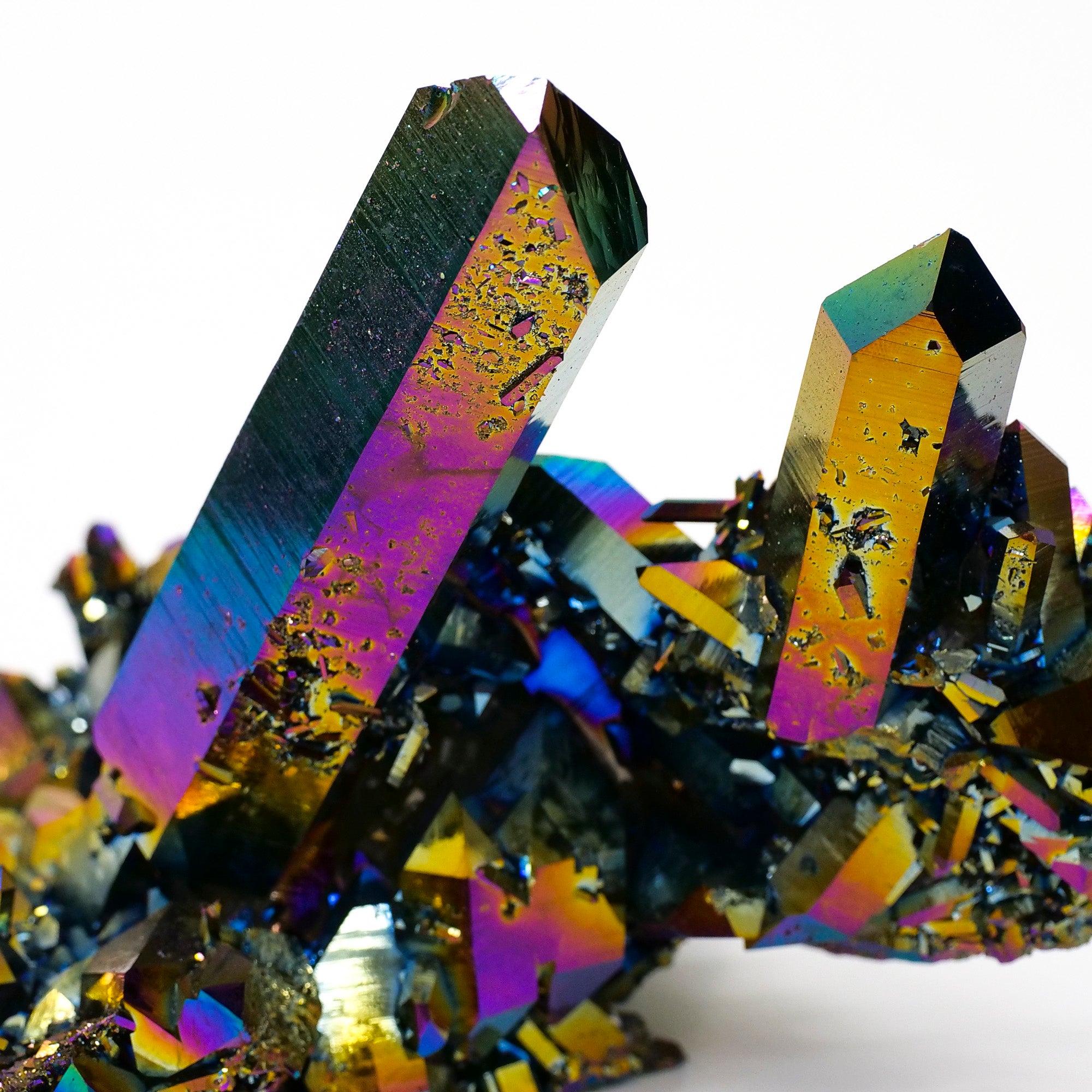 Rainbow Aura Quartz Cluster Crystal Cluster Crystal Magic 