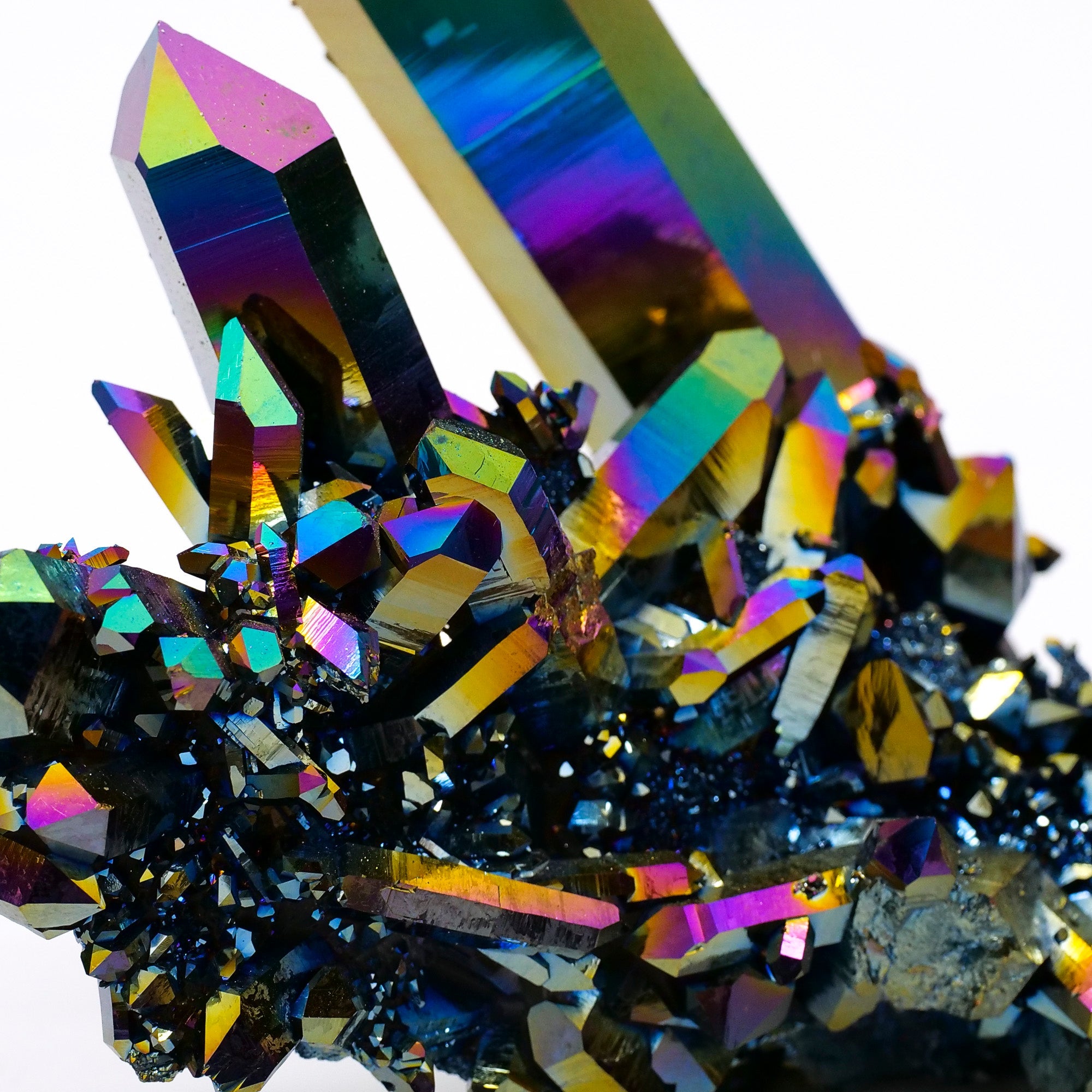 Rainbow Aura Quartz Cluster Crystal Cluster Crystal Magic