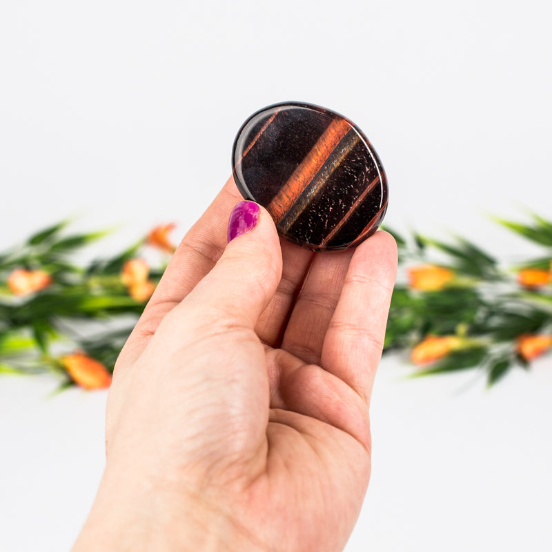 Red Tiger's Eye Palm Stone Crystal Palm Stones Crystal Magic