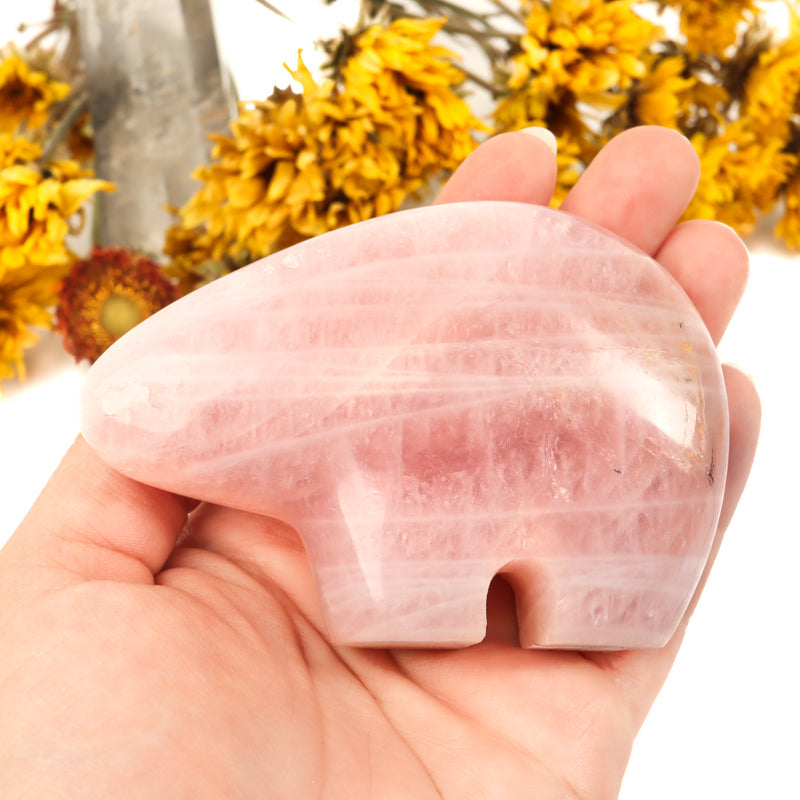 Rose Quartz Carved Buffalo Crystal Carvings Crystal Magic