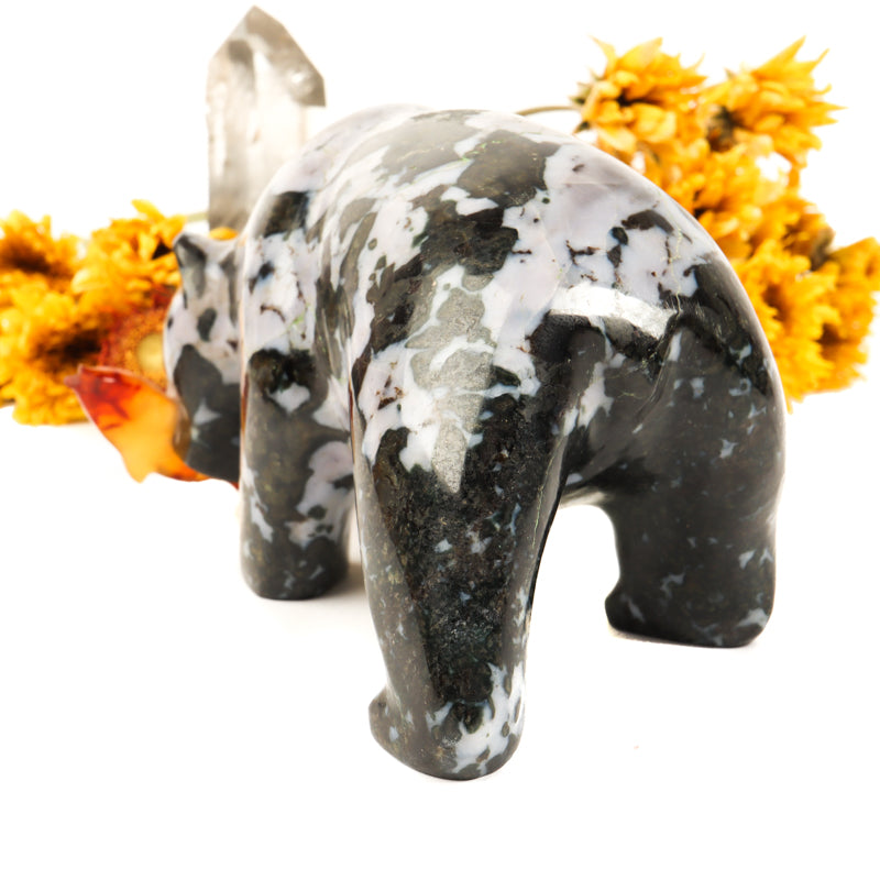 Mystic Merlinite Bear with Fish Crystal Carvings Crystal Magic