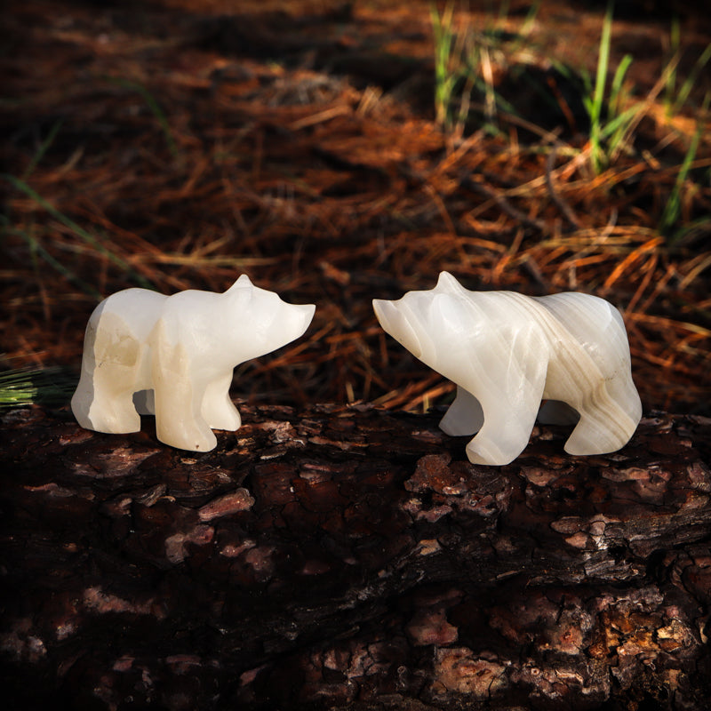 White Onyx Carved Bear Crystal Carvings Crystal Magic