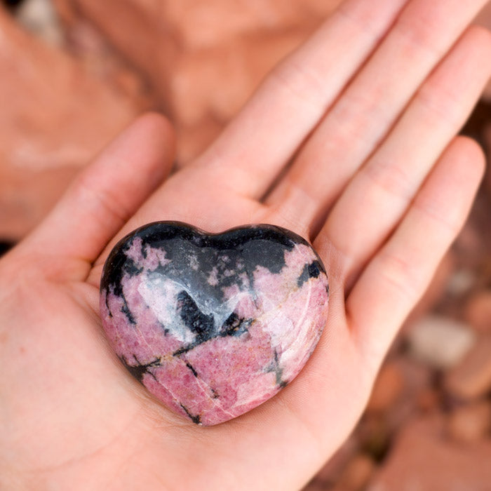 Rhodonite Heart Crystal Heart Aries