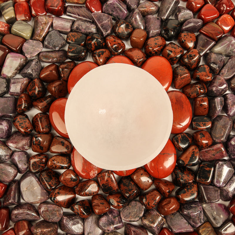 Root Chakra Stone Bundle Crystal Bundle Crystal Magic online Selenite Bowl