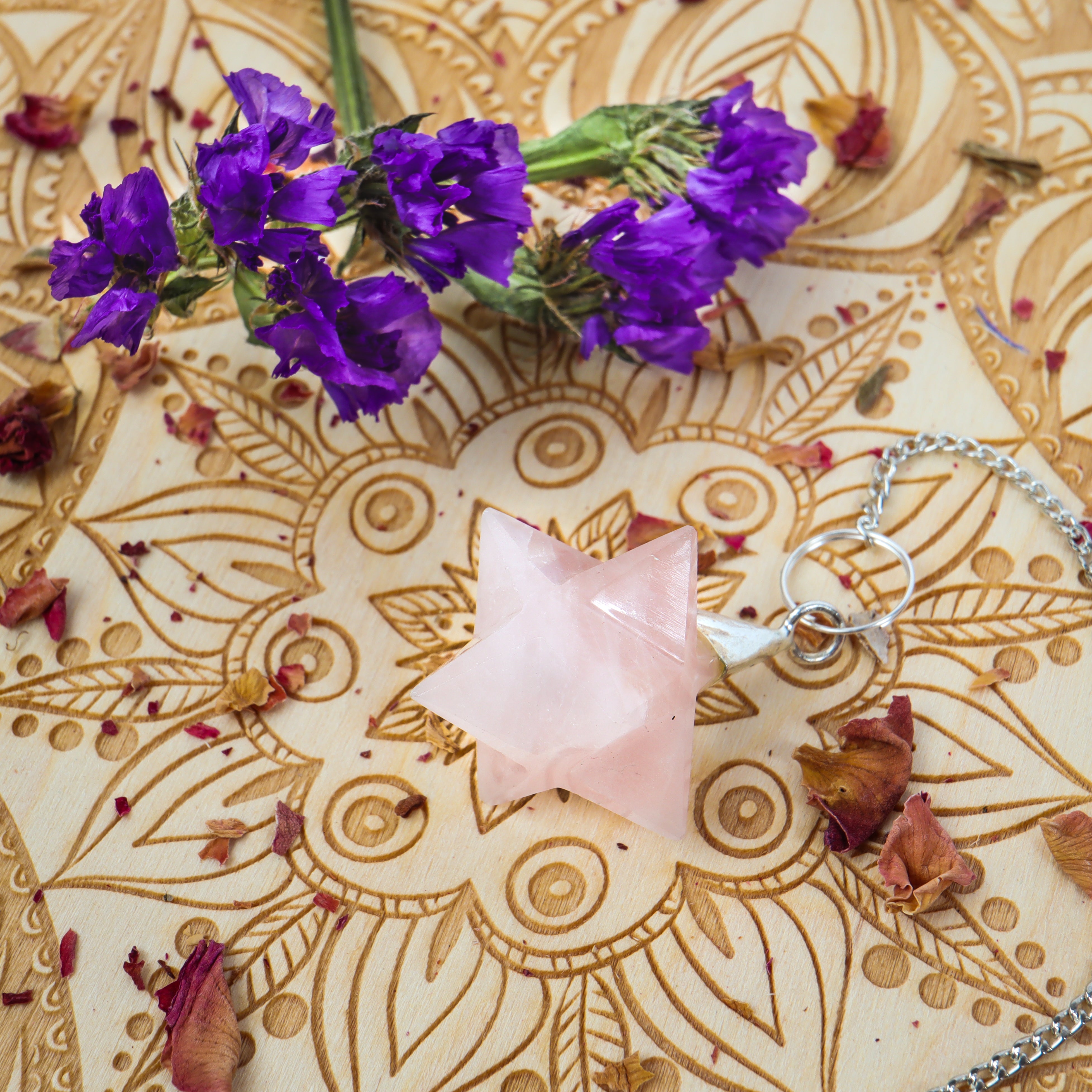 Rose Quartz Merkaba Pendulum Gifts & Decor: Pendulum Crystal Magic online 