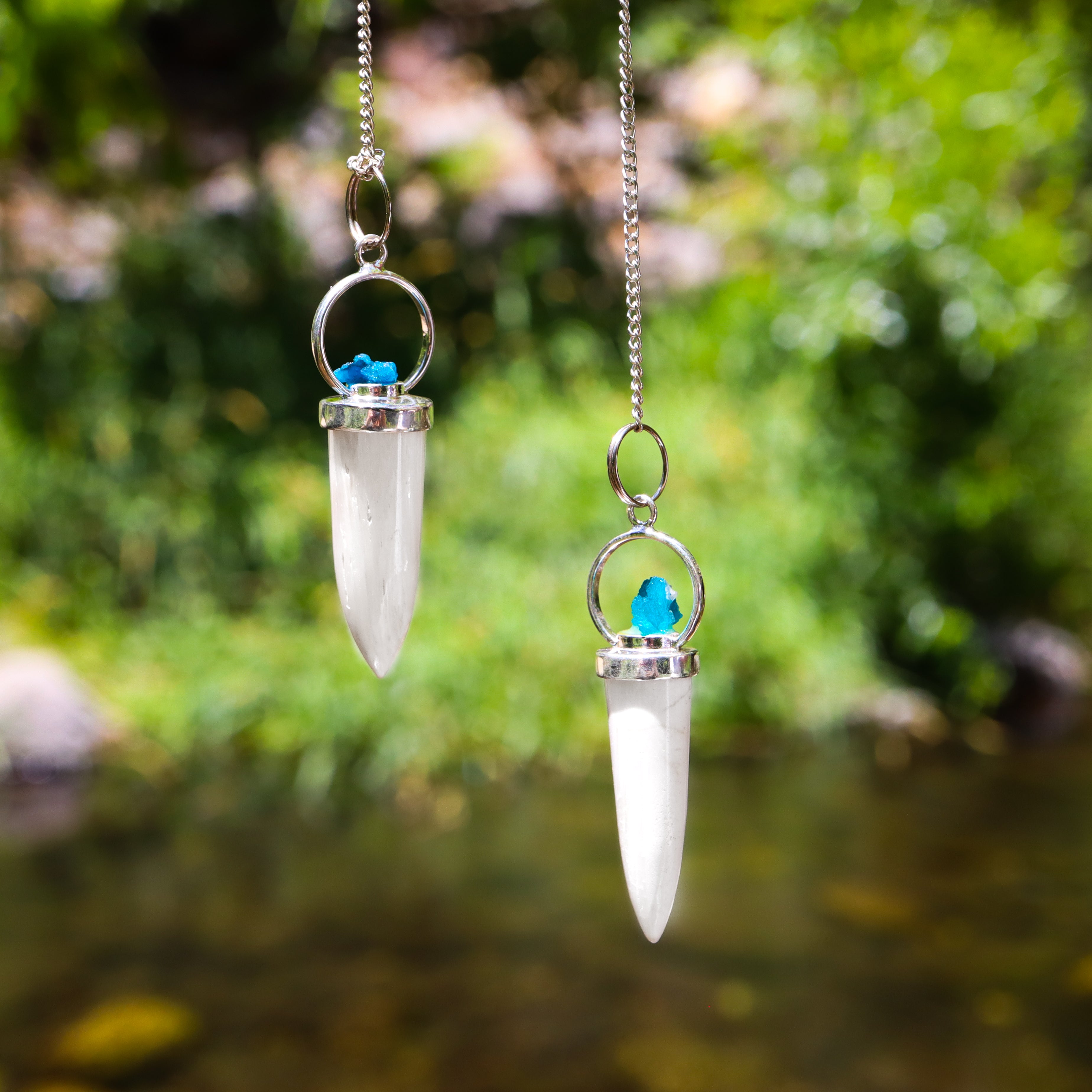 Scolecite With Cavansite Pendulum Gifts & Decor: Pendulum Crystal Magic online 