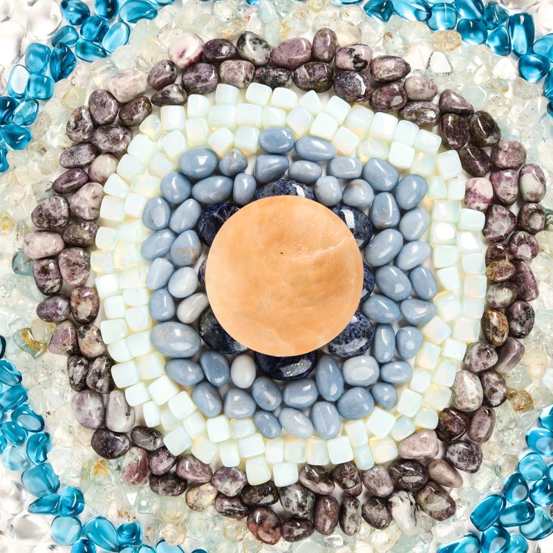 Third Eye Chakra Stone Bundle Crystal Bundle Crystal Magic online Peach Selenite Bowl