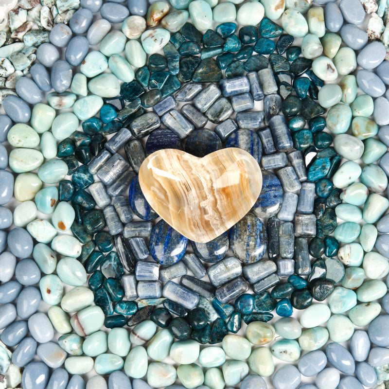 Throat Chakra Stone Bundle Crystal Bundle Crystal Magic online Brown Onyx Bowl