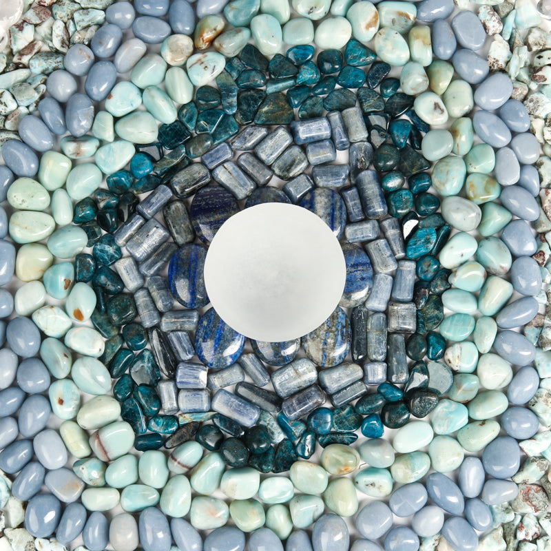 Throat Chakra Stone Bundle Crystal Bundle Crystal Magic online Selenite Bowl