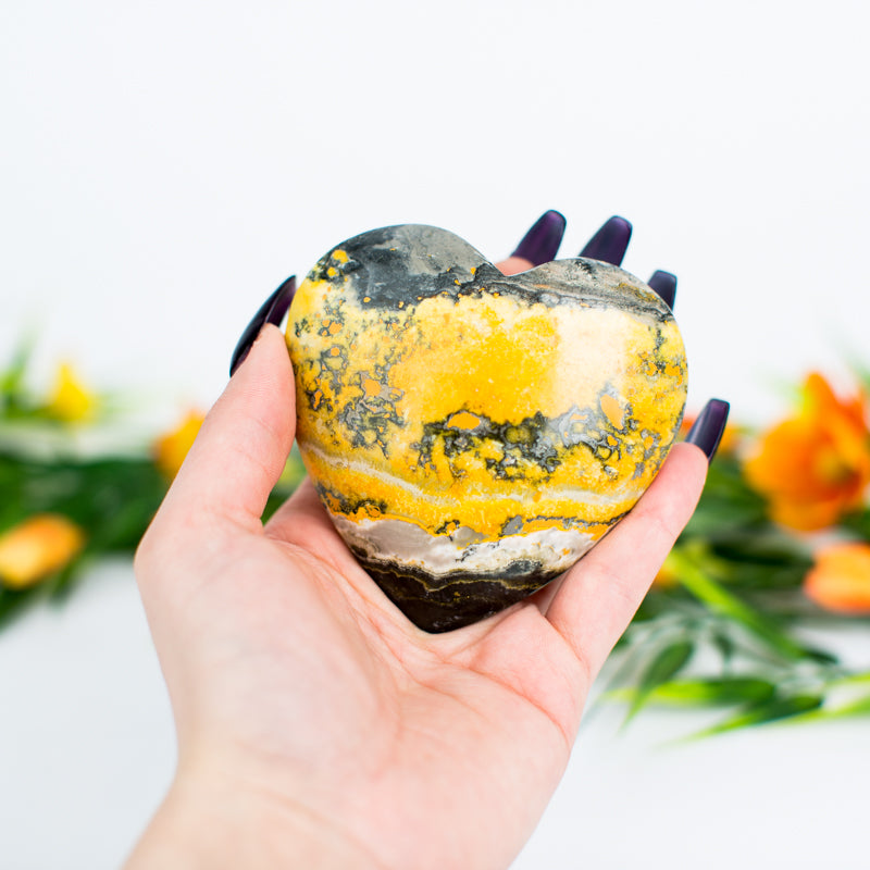 Bumblebee Jasper Heart Crystal Heart Cancer Sign