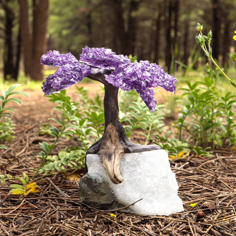 crystal bonsai trees Amethyst Gemstone Carved Trees