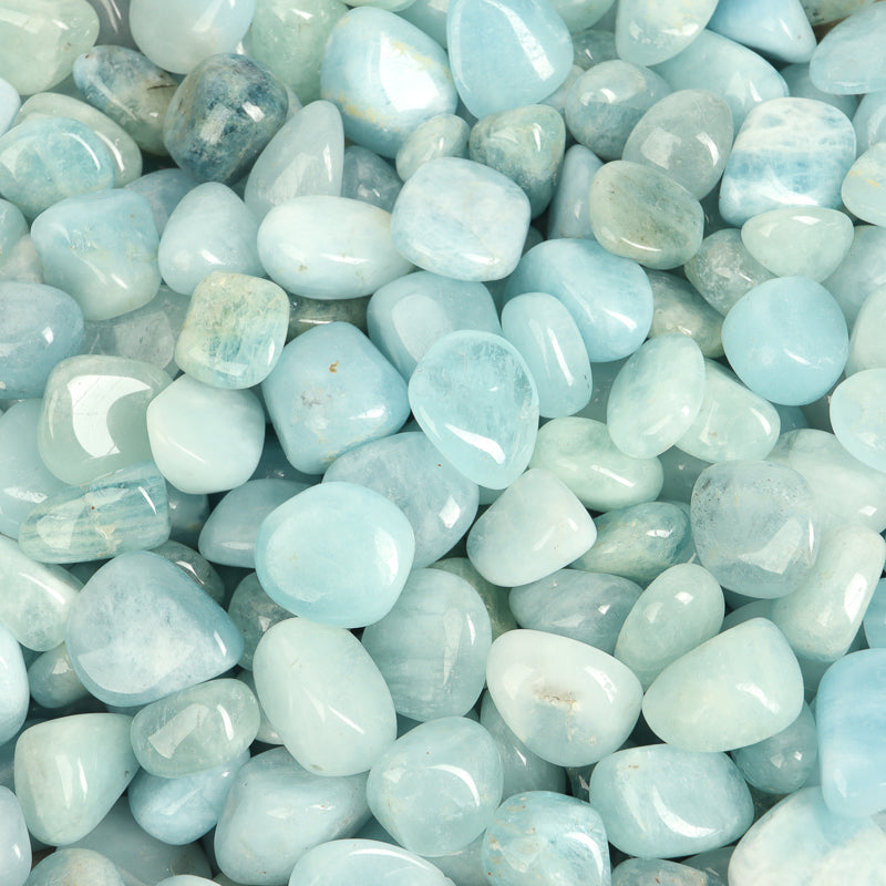 Aquamarine Tumbled Crystal Tumbled Aquarius