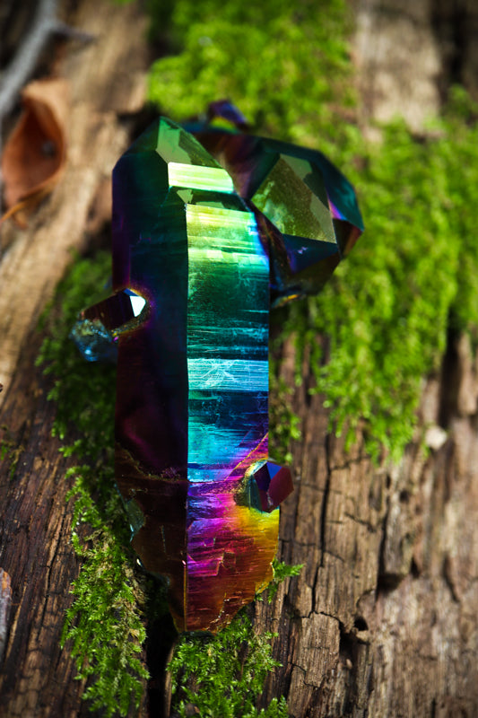 Rainbow Aura Quartz Point Crystal Cluster Crystal Magic