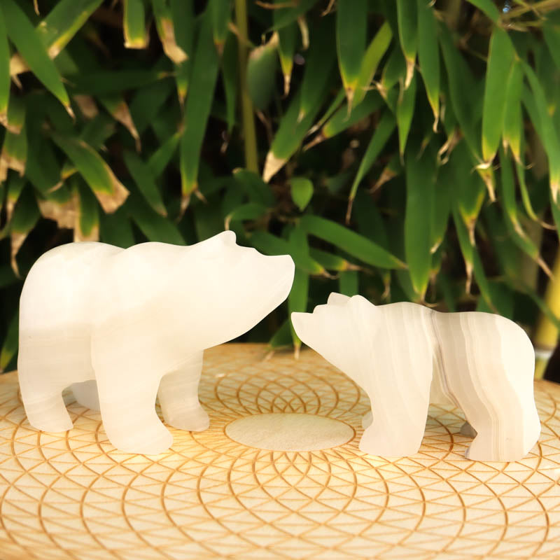 White Onyx Carved Bear Crystal Carvings Crystal Magic