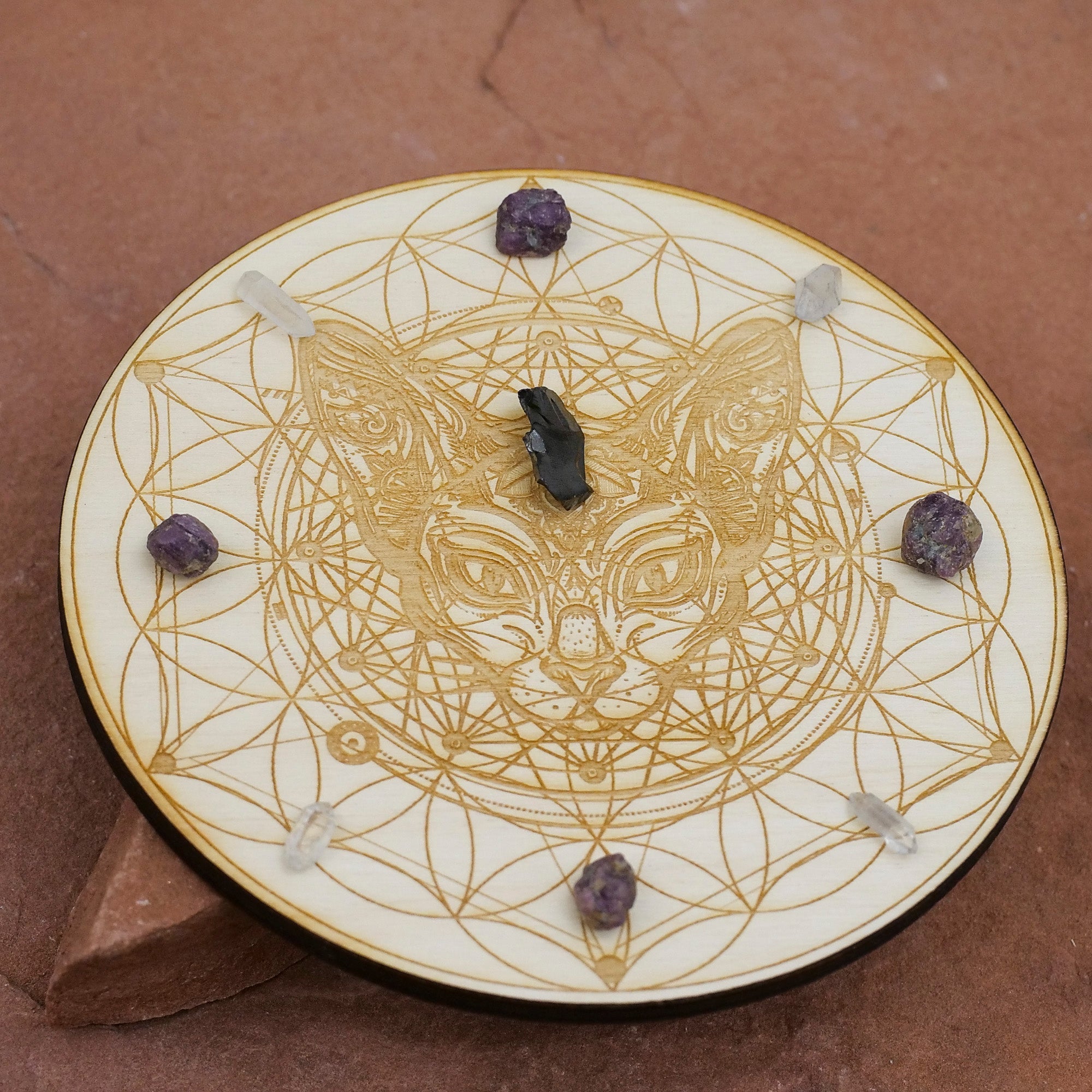 Cat Flower Of Life Grid Gifts & Decor Zen and Meow 