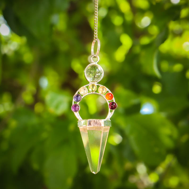 Clear Quartz Point Chakra Ring Pendulum Gifts & Decor: Pendulum Crystal Magic online 