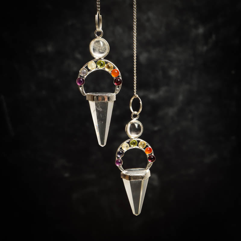 Clear Quartz Point Chakra Ring Pendulum Gifts & Decor: Pendulum Crystal Magic online 