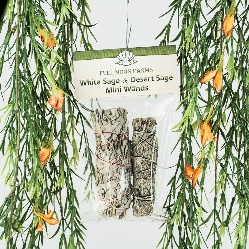 White Sage & Desert Sage Mini Wand Incense Full Moon Farms