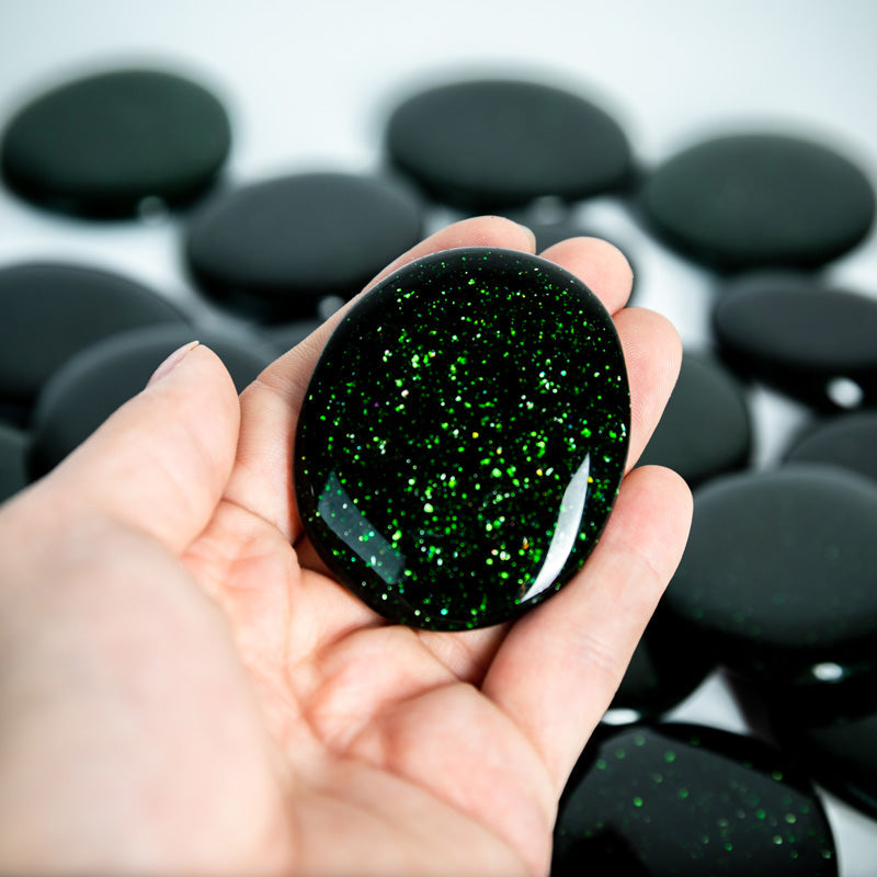 Green Goldstone Palm Stone Crystal Palm Stones Crystal Magic