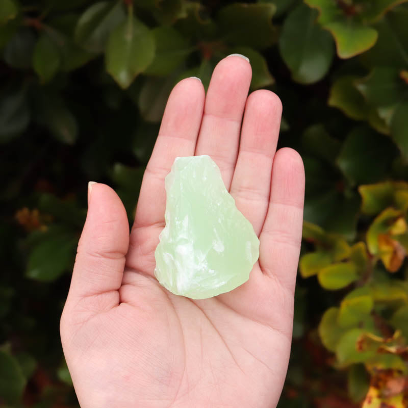 Raw Green Calcite Crystal Chunk Cancer Sign