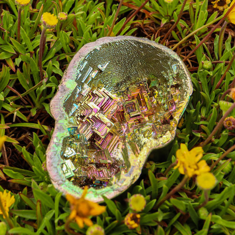 Bismuth Hollow Skull Crystal Skull Aquarius