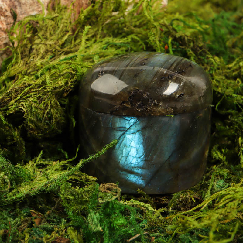 Labradorite Rounded Keepsake Box Crystal Carvings Crystal Magic