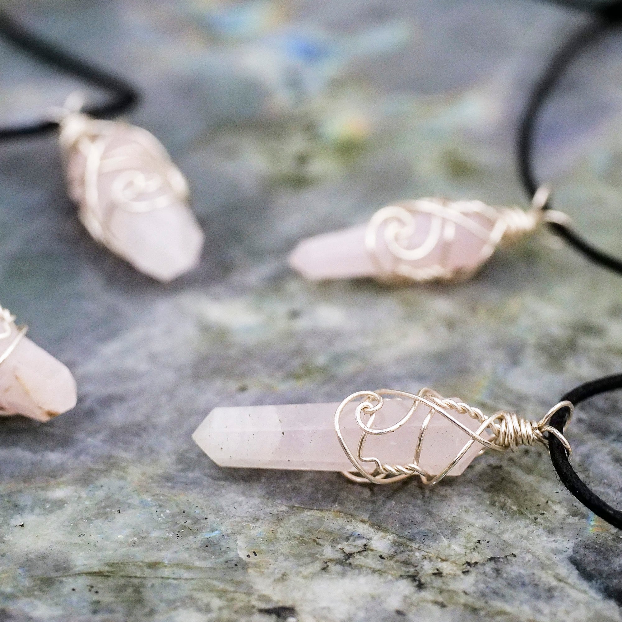 Merlin's Realm Crystal Necklaces Jewelry: Necklace Merlin's Realm Rose Quartz 