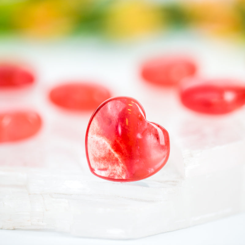 Strawberry Obsidian Heart Crystal Heart Crystal Magic