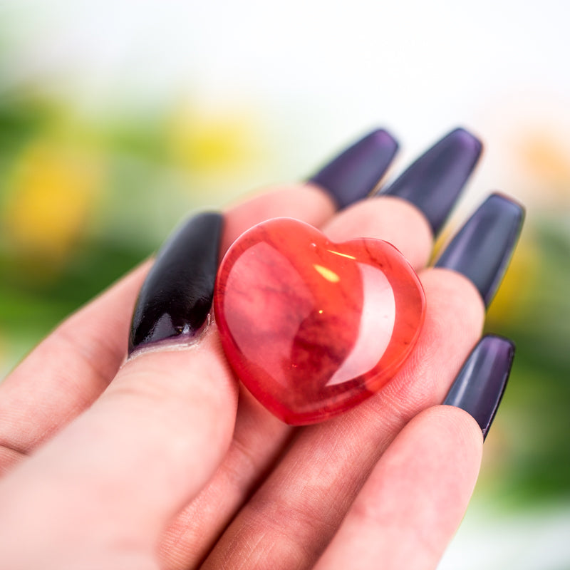 Strawberry Obsidian Heart Crystal Heart Crystal Magic